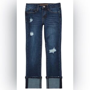 Joe's Jeans Dark Blue Distressed Cropped Jeans
